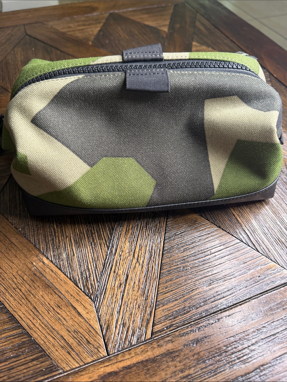 Jack Spade Swedish M90 Camo Canvas Travel Kit Dopp Bag Toiletry Bag Green 15”